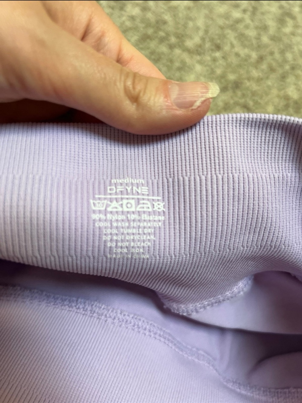 DFYNE Lavender Purple Seamless High Waisted Sculpting Gym Shorts size medium - Picture 12 of 12